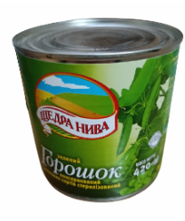 Горошок зелений ЩЕДРА НИВА консервований, 420г